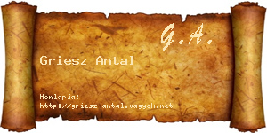 Griesz Antal névjegykártya